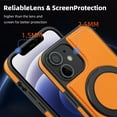 thumbnail image 5 of ELEHOLD Case for iPhone 11,  Magnetic Leather Case with 360°Rotatable Ring Stand [Compatible with MagSafe] Phone Case,Orange, 5 of 6