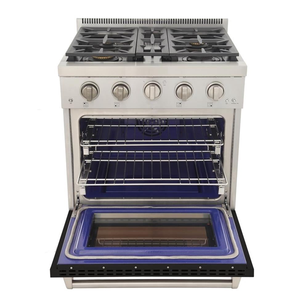 Pemberly Row 30" Propane Gas Range in Black with True Simmer Burners
