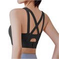 thumbnail image 4 of Hinvhai Women's Sports Underwear New Fall Yoga Wear Thin Running Back Training Shock-proof Vest Peach Breasted Bra On Clearance Black 8(L), 4 of 5