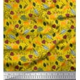 thumbnail image 1 of Soimoi Poly Georgette Fabric Leaves & Reindeer Animal Fabric Prints by Yard 42 Inch Wide, 1 of 3