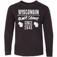 thumbnail image 3 of Inktastic Wisconsin Awesome Since 1848 Long Sleeve Youth T-Shirt, 3 of 5