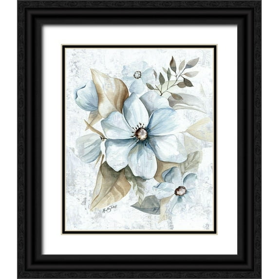 Talent, Kelley 20x24 Black Ornate Wood Framed with Double Matting Museum Art Print Titled - Farmhouse Cottage Flowers