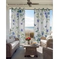 thumbnail image 4 of Leaf Butterfly Blackout Curtains 39 Inches Long for Bedroom, Watercolor Sage Green Purple Floral Thermal Insulated Room Darkening Black Out Window Curtain Panels Grommet Drapes for Living Room, 4 of 8