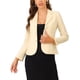 thumbnail image 1 of BLAZER DE TRABAJO CHIC PARA MUJERES INSPIRADOR CON SOLAPA Y MANGAS LARGAS, TRAJE BEIGE TALLA 2XL, 1 of 6