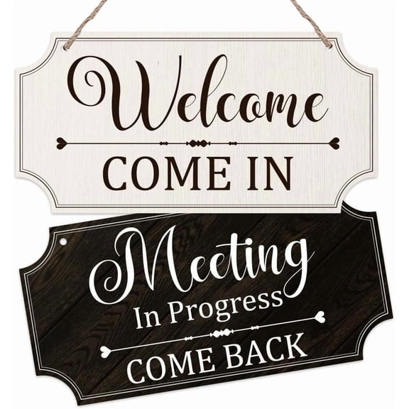 Welcome Come In PVC Signs Wall Decorative Hanging Plaque Meeting Wall-mounted Hanging Plastic Signs Entryway Wall Art Decor for DIY