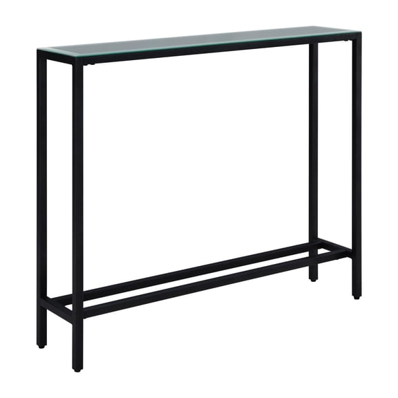 HomeRoots 402384 36 in. Mirrored Glass Console Table, Black