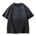 thumbnail image 2 of Blusas y camisas de manga corta y cuello redondo para hombre, blusas informales de verano con estampado, cuello redondo, manga corta, transpirables, blusas de poliéster para hombre., 2 of 4