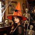 thumbnail image 6 of 2026 Halloween Indoor Decorations Piece Classic Pointed Wizard Hat With Black Bug Ornament Non Woven Fabric For Adult Kid Role Outfit Halloween Party Dress Up And Holiday Wear Accessories, 6 of 7