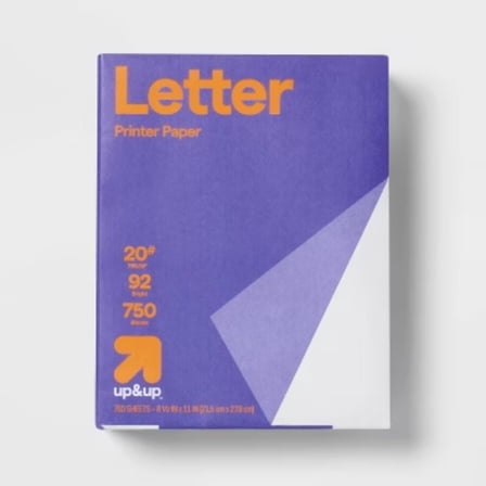 750 Sheets Letter Printer Paper White