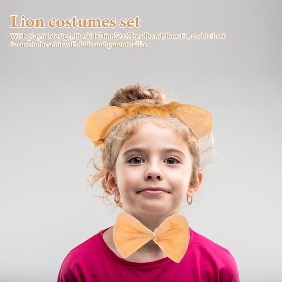 OHOIOLLA Lion Cosplay Set Plush Ears Headband and Tail for Party Decor