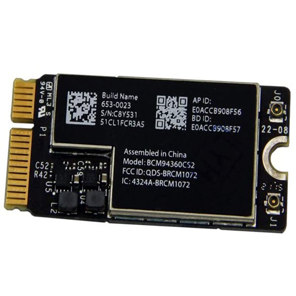 Willhom Bcm94360Cs2 Wifi Bluetooth Airport Tarjeta Inalámbrica De Repuesto Para Macbook Air 11"" A1465 (2013 2014 2015) 13"" A1466 (2013 2014 2015 2017) (661-7465 661-7481 653-0023)