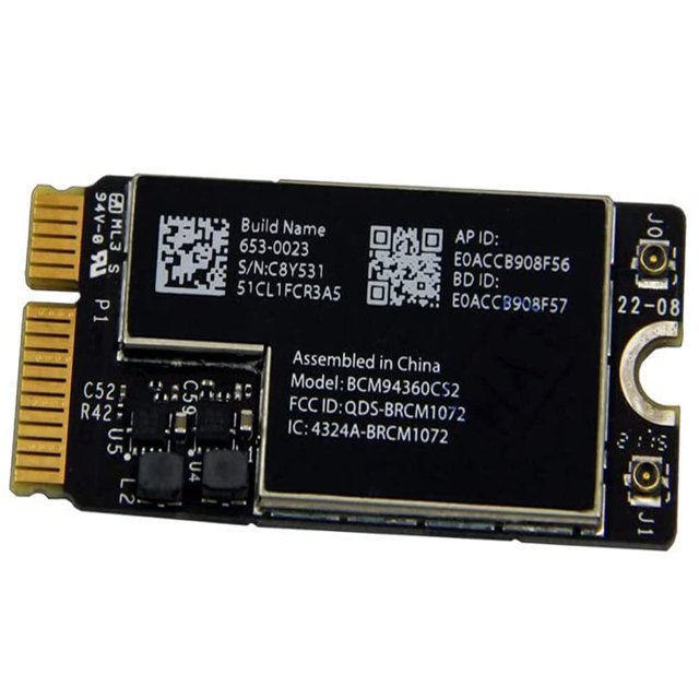 Willhom Bcm94360Cs2 Wifi Bluetooth Airport Tarjeta Inalámbrica De Repuesto Para Macbook Air 11"" A1465 (2013 2014 2015) 13"" A1466 (2013 2014 2015 2017) (661-7465 661-7481 653-0023)