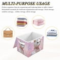 thumbnail image 7 of Foldable Fabric Storage Bin With Handle Collapsible Basket Box Storage With Lid Organizer Noble, 7 of 7