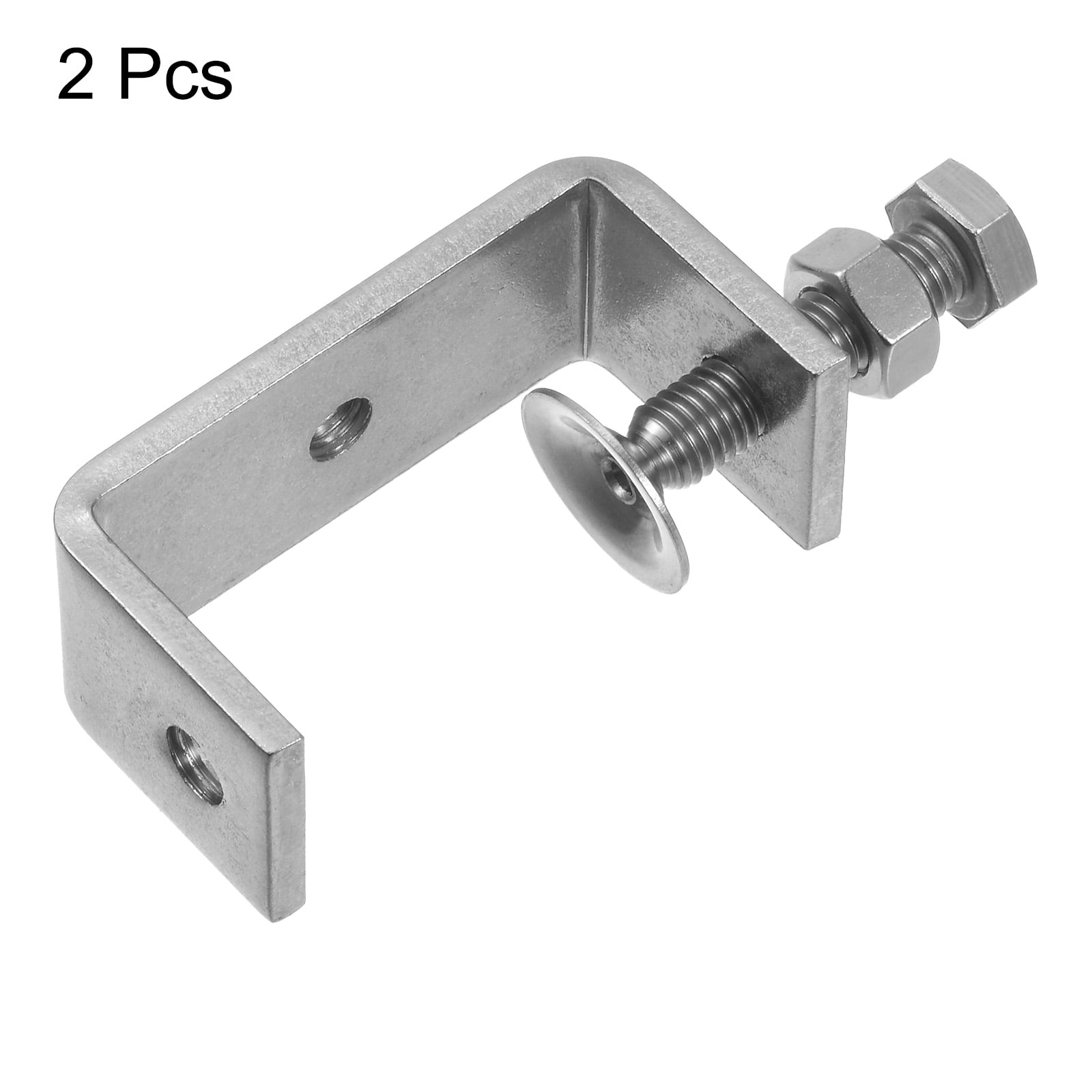 Uxcell 2Pcs Stainless Steel C Clamps 65mm Wide Jaw Opening Small Metal U Clamp for Woodworking Household Mounting
