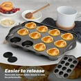 thumbnail image 3 of 2pc 12-Cavity Mini Cheesecake Pans – Nonstick with Removable Bottom, Ideal for Cupcakes, Muffins & Cheesecake, Shipped from Local Warehouse, 3 of 6