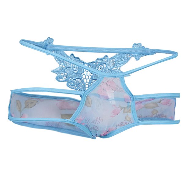 calzoncillos de flores de las mujeres ropa interior t-back señoras bragas bikini de la ropa interior azul Sunnimix Ropa interior para mujeres