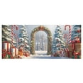 thumbnail image 3 of 7x16 ft Christmas Banner Cover, Garage Door Christmas Cover Winter Snow Scene Outdoor Large Garage Door Decors Xmas Candyland Village Backdrop for Wall House Holiday Party Decor, 3 of 5