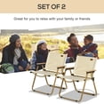thumbnail image 4 of Outsunny Set of 2 Folding Camping Chair, Portable Armchairs, Beige, 4 of 10