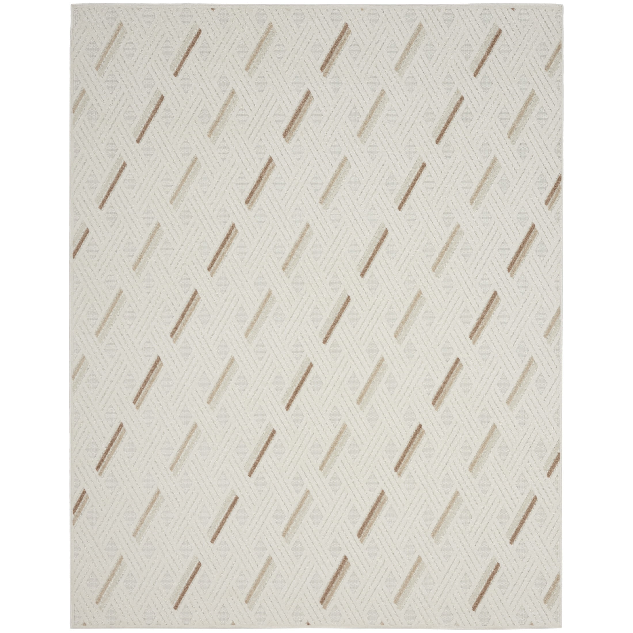 Nourison Care Free 7'10" x 9'10" Ivory Beige Modern Indoor Rug