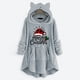 thumbnail image 2 of Abrigo de Invierno de Navidad Para Mujer Tops de Felpa Botones de Impresión Casual Abrigo de Felpa Con Capucha de Manga Larga Odeerbi ODB193293, 2 of 5
