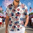 thumbnail image 2 of Leey-World 250 Anniversary Usa Shirt Mens Funny American Flag Shirts for Men: 4th of July Hawaiian Shirt Patriotic Button Down 250 Anniversary USA Outfits(Pink,S), 2 of 8