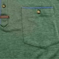 thumbnail image 3 of pstuiky camisetas de hombre, Blusa de manga corta con cuello vuelto, bolsillos y botones de colores lisos para hombre camisetas de hombre l, 3 of 7