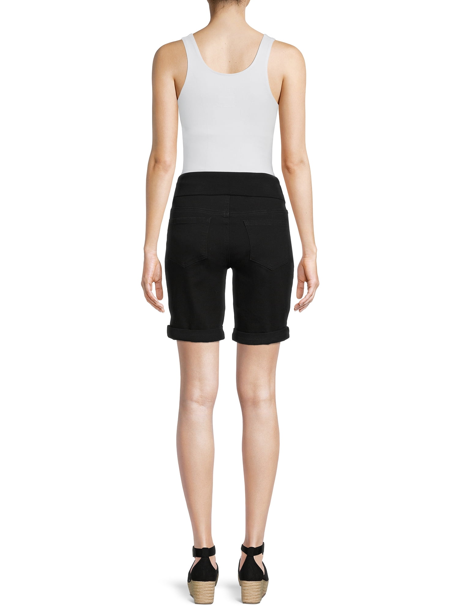 Alivia Ford Women's Maternity Knit Waistband Roll Cuff Bermuda Shorts