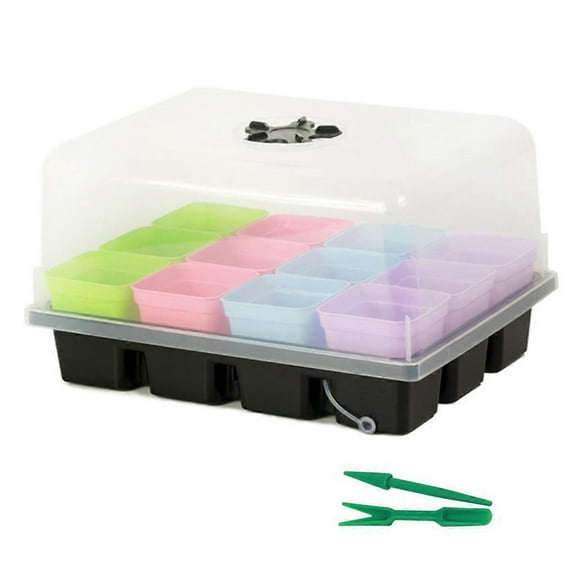 Seed Starting Tray Kit, 12 Hole Seedling Starter Tray, Universal Kit for Seed Starting, Seedling Germination and Propagation Tools