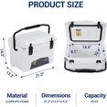 thumbnail image 2 of 20 Quart Portable Ice Cooler, Leak-Proof, Air Tight, Fishing Drybox Cooler with Portable Cup Holder, Fish Ruler, Bottle Openers, Camping Cooler for Beach Boat Fishing Picnic Travel, 2 of 7