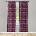 thumbnail image 3 of Ambesonne Checkered Curtains, Geometric Feminine, Pair of 28"x84", Pink Pale Pink Black, 3 of 5