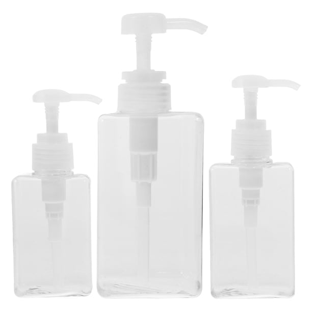Dispensador de jabón de baño de 3 piezas, botella de loción, dispensador de champú, dispensador de bomba de viaje, dispensador de jabón vacío