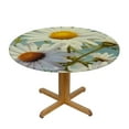 thumbnail image 3 of RUIYC Spring Summer Blue Daisy Floral Round Tablecloth Waterproof Wipeable Tablecloth Cover Kitchen Picnic Party Decoration 60 Inch Circular Table cover, 3 of 7