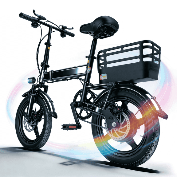 SHCNTEKU 14IN Folding ebike for Adults Teens,500W Motor up to 20 mph Range 30 mile with 36V 12Ah Removable Battery Convenient for Riders Electric bike,UL 2849