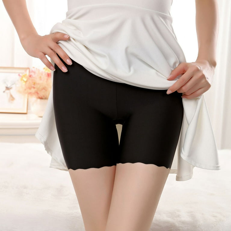 QWERTYU Women's Period Soft Briefs Comfort High Waisted Boy Short Underwear  Full Coverage Stretch Panties Black M 