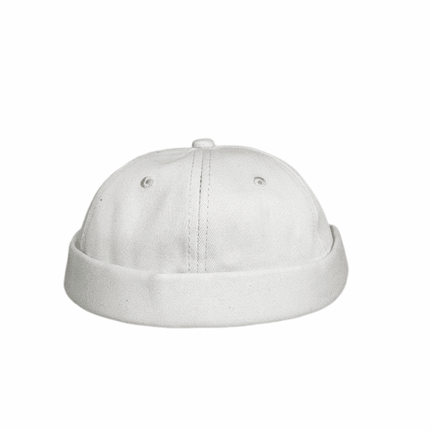 Men Hats Docker Cap Hats Beanie Sailor Cap Worker Hat Rolled Cuff Retro  Brimless Hat with Adjustable(Beige) 