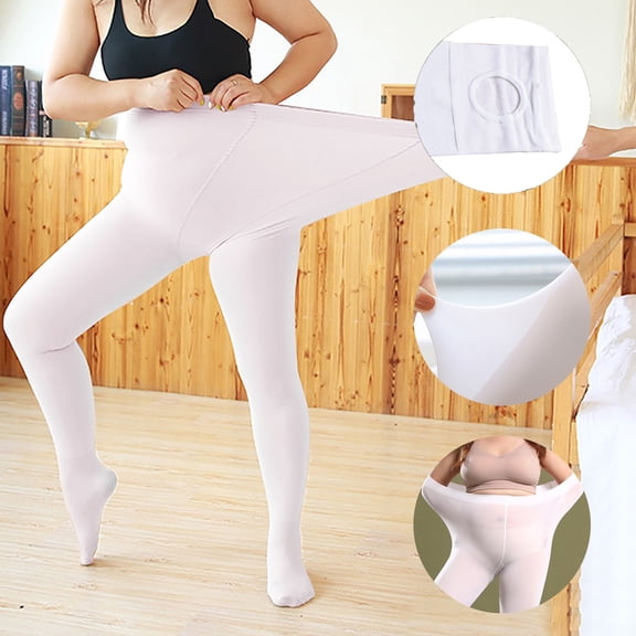 Helii Women's Plus Size Velvet Tights 80D Elastic Dance Practice Breathable Pantyhose