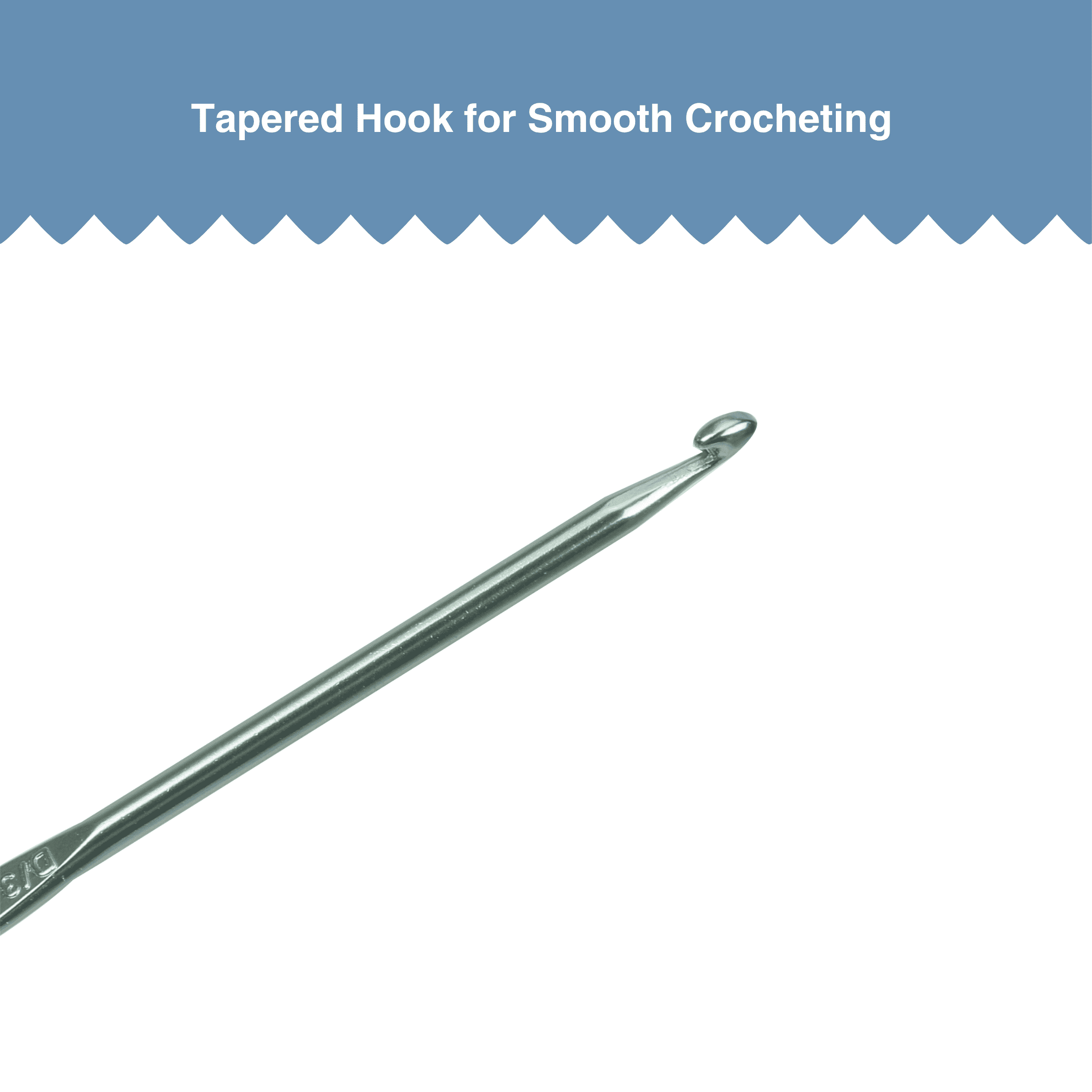 Hello Hobby Aluminum Crochet Hook, Size D, 3.125 mm