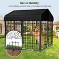 thumbnail image 5 of DOMIPET 4FT(D) x 4.2FT(W) x 4.5FT(H) Large Outdoor Heavy Duty Metal Dog Kennel Playpen with Sun/Rain Roof Top for Cat Duck Chicken, 5 of 5