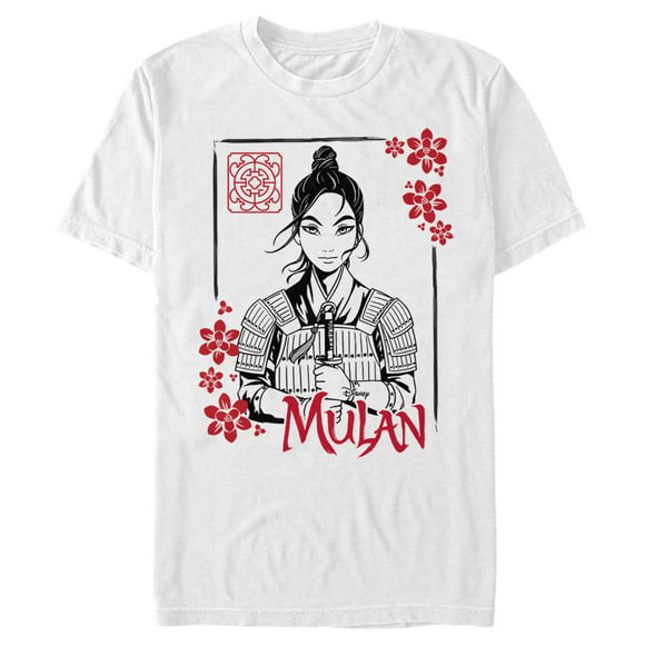 T-Shirt à Cadre Mulan Bloom pour Homme - Blanc - Moyen