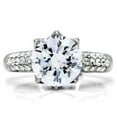 thumbnail image 3 of High polished (no plating) Stainless Steel Ring with AAA Grade CZ in Clear for Women Clear Stone Color Style TK197 Size 10, 3 of 5