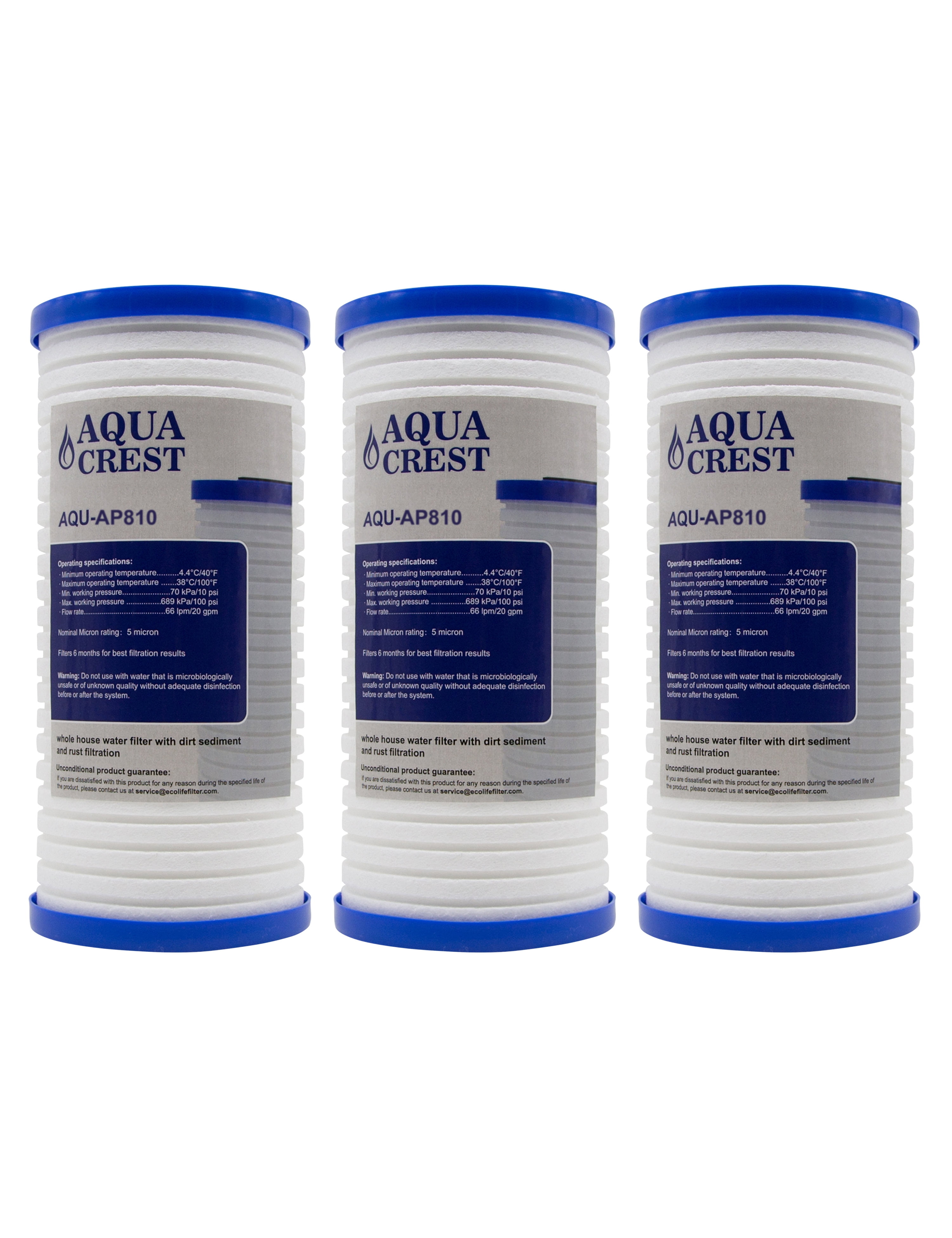 AP801 Whirlpool WHKF-GD25BB AQUACREST AP810 Whole House Water Filter Pack of 4 Replacement for 3M Aqua-Pure AP810 AP811 AP801 Whirlpool WHKF-GD25BB AQUACREST AP810 Whole House Water Filter Pack of 4 Replacement for 3M Aqua-Pure AP810 AP811