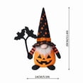thumbnail image 3 of Halloween Gnome Plush Dressed in Pumpkin Outfit, Spooky Faceless Doll Ornament with Tall Witch Hat and Wand, Soft Fabric Swedish Tomte Elf Figurines for Table Tiered Tray Home Office Decor, A, 3 of 6