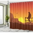 thumbnail image 5 of Ambesonne American Shower Curtain, Wild West Sunset Scene, 69"Wx75"L, Burnt Orange, 5 of 5