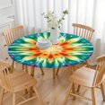 thumbnail image 3 of Rainbow Tie Dye Mandala Pattern Round Fitted Tablecloth with Elastic Edge,Dining Table Cover Waterproof,Outdoor Round Tablecloth for Camping,Dining,Indoor and Outdoor, 3 of 7