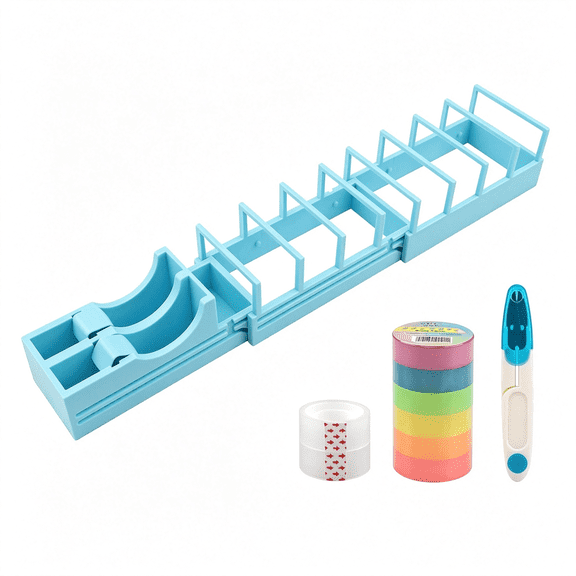 CCOCC 18 Strip Fast Tape Dispenser,Blade-Free Wrapping Paper Cutter and Tapes Dispenser,Double-Sided Tape Dispense R,Works with Standard for Gift Wrapping & Crafts,Christmas
