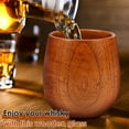 thumbnail image 4 of Ihvewuo 2 Pcs Wooden Bourbon Drinking Glass 250ml Wooden Whiskey Tumbler Creative Whiskey Bourbon Glass Vintage Wooden Bourbon Glasses Set Whiskey Presents for Men Dad, 4 of 13