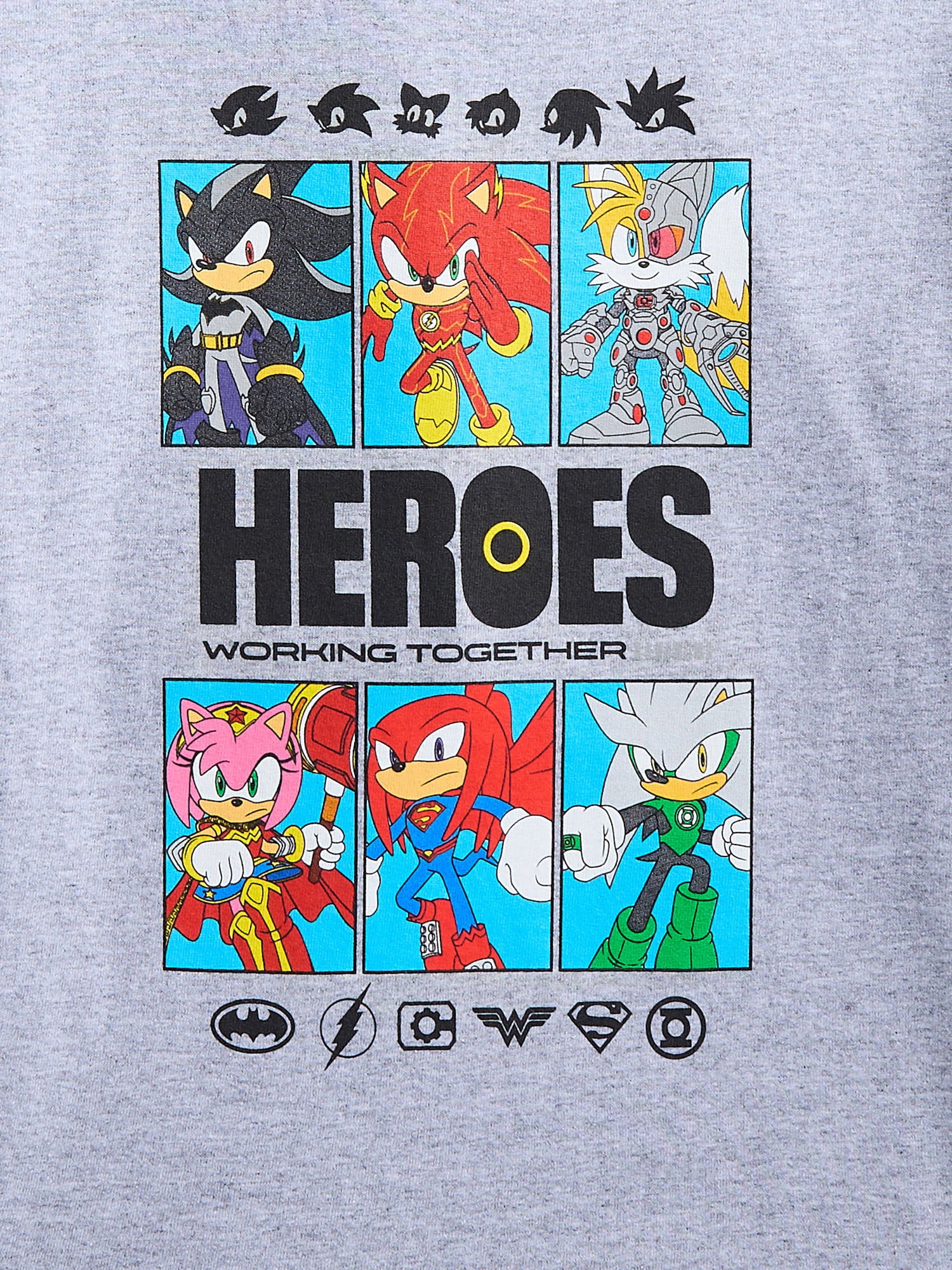 DC x Sonic the Hedgehog Boys Graphic Tees with Short Sleeves, 2-Pack, Sizes XS-2XL