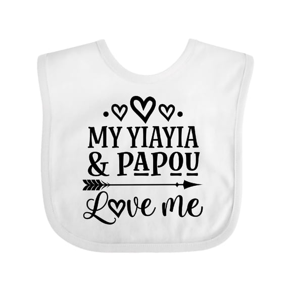 Inktastic Yiayia and Papou Love Me Granddaughter Girls Baby Bib