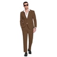thumbnail image 3 of COOFANDY Men's Suits 2 Piece Slim Fit Suit Set 2 Button Lightweight Casual Knit Blazer Suit Jacket Pants, 3 of 6