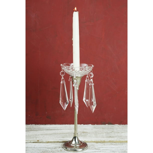 5.5in. Crystal Bobeche Taper Candle Ring 4in. Wide & Fits Over Most